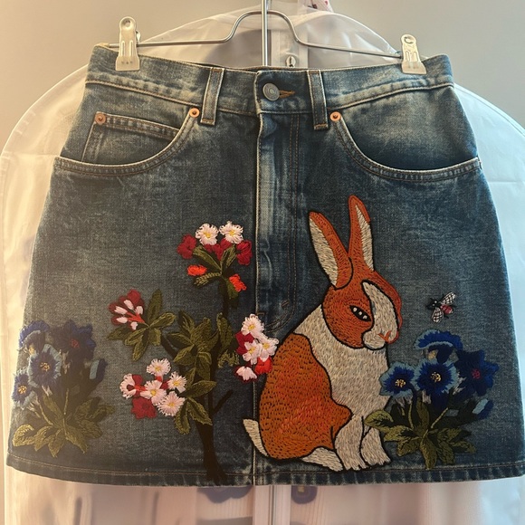 Gucci Embroidered Bunny Rabbit Skirt - Picture 2 of 9